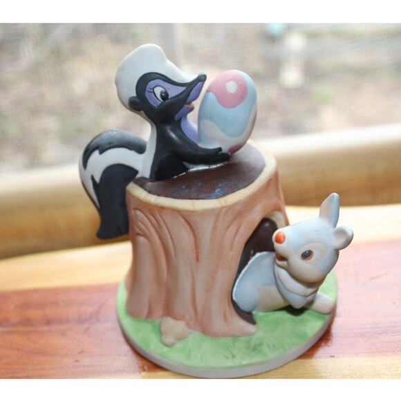 vintage Walt Disney Productions Bambi Thumper Flower the Skunk Easter Figurine. - Picture 2 of 7